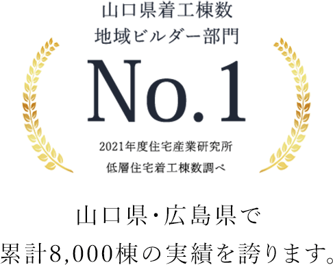 山口県・広島県で累計8,000棟の実績を誇ります。