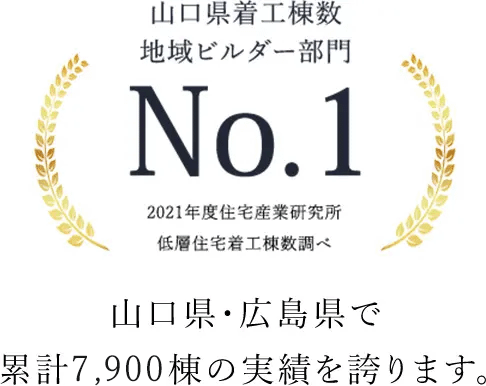 山口県・広島県で累計7,900棟の実績を誇ります。