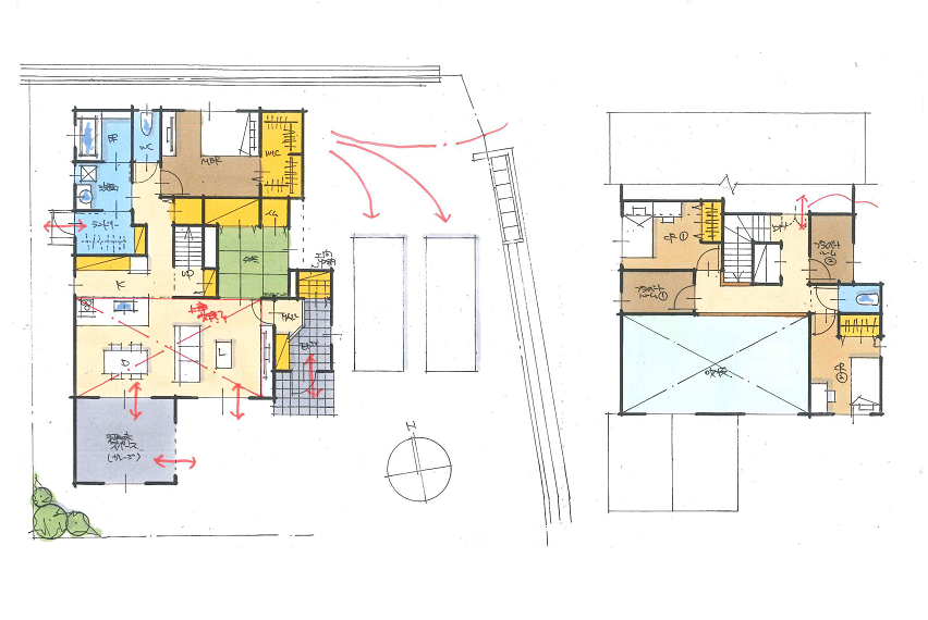 開放的なLDKが特徴的なプライベートルームのある住まい