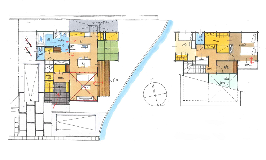 開放的なリビングが特徴的なリモートワークに適した書斎のある住まい