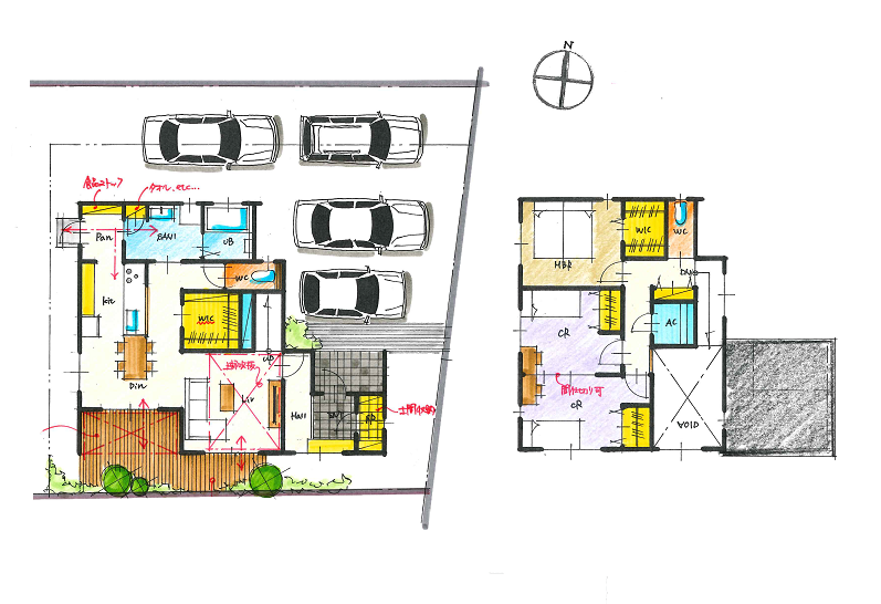 効率化された水廻り導線でママラクな住まい