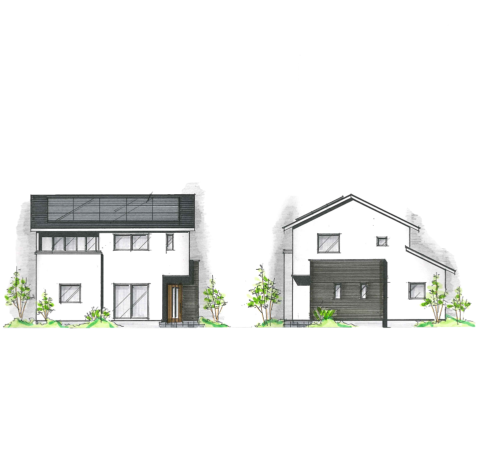 南側リビングの吹抜けで開放感抜群、家族が明るくなる住まい