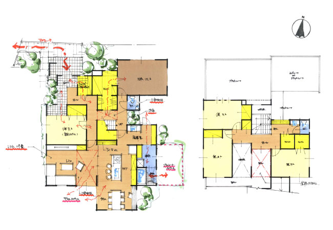 回遊性のある間取り 家での時間を満喫できる邸宅