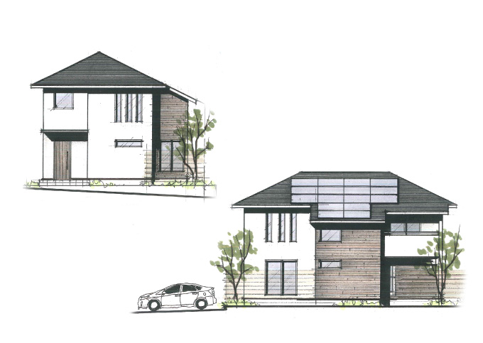 ファミリー玄関とファミリークローゼットのある家