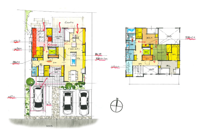 ペットたちと暮らす回遊動線が魅力の邸宅