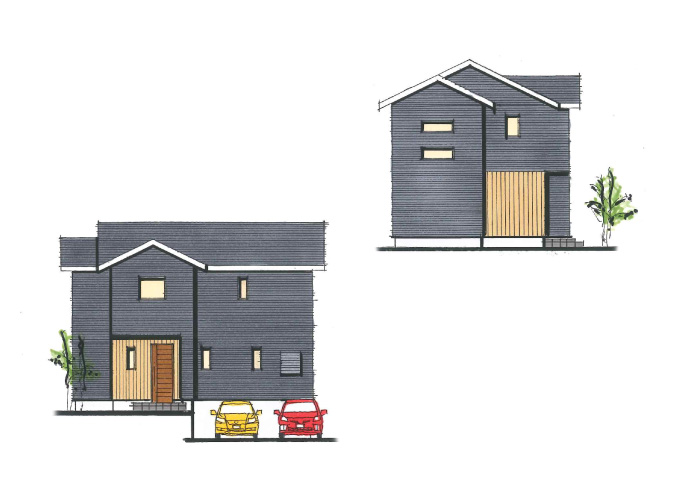 中二階のある明るい吹き抜けが魅力の家