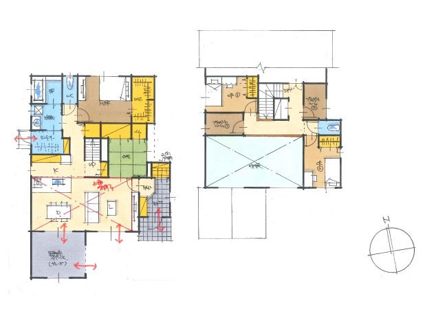 趣味を楽しむガレージやプライベートルームのある家