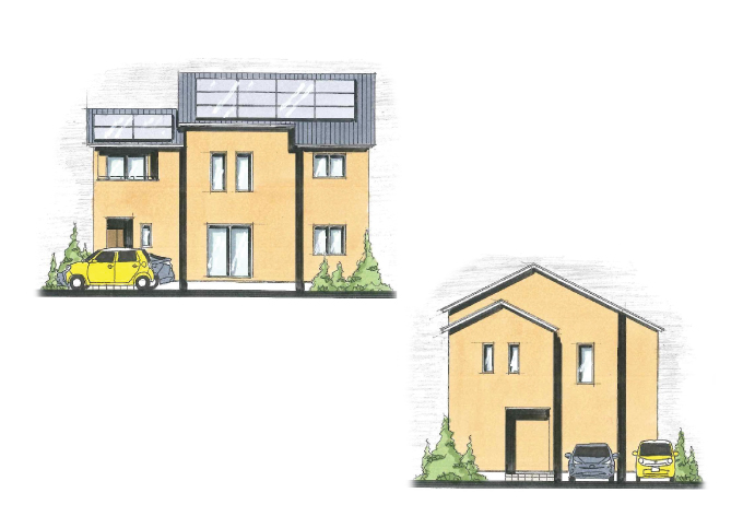 ２階とつながる開放的な吹き抜けリビングがある家