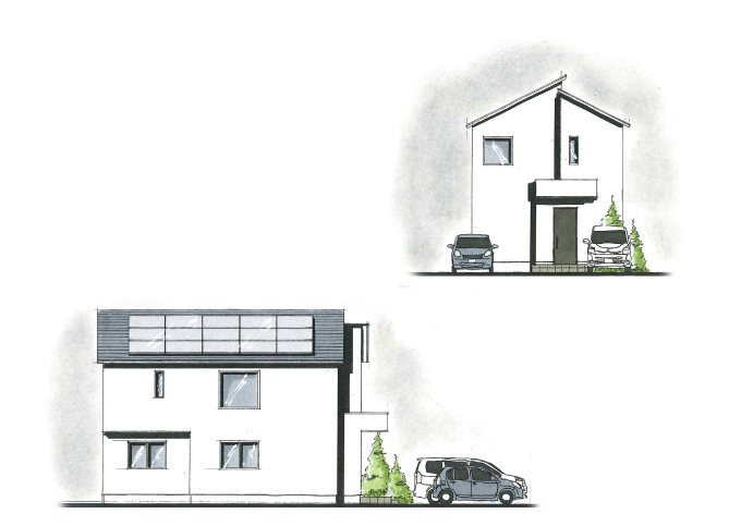 ２方面から太陽の光が入る、 明るいリビングのある住まい