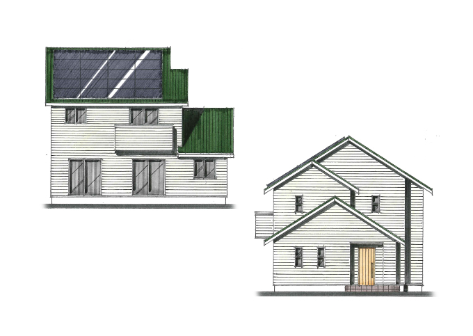 アーリーアメリカンスタイルの外観が素敵な住まい