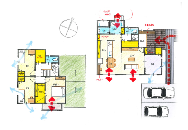 アーリーアメリカンスタイルの外観が素敵な住まい