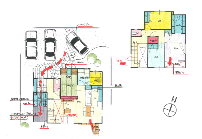 収納にこだわったおしゃれなリビングの家