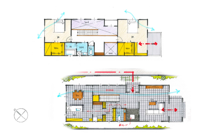 タイル床で自由な暮らしを叶える家