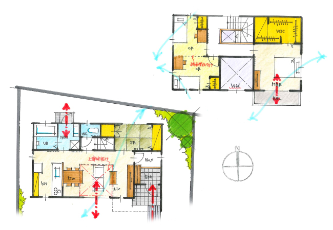 風通りの良い間取りが魅力の住まい