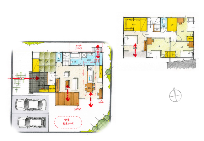 キッチン回りの回遊動線で家事がはかどる住まい