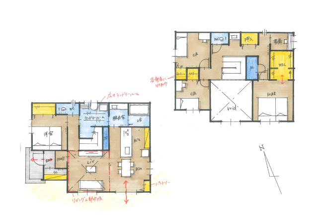 二世帯住宅にもなるプライバシーを配慮した間取りの住まい