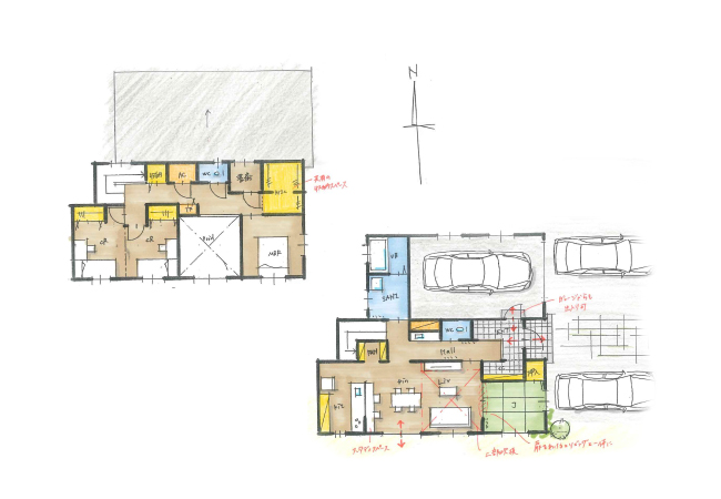 雨に濡れずに出入りのできるガレージがある住まい
