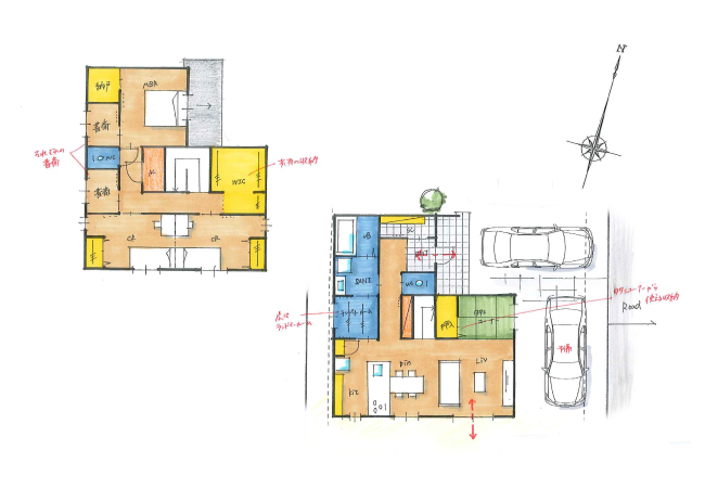 夫婦それぞれの書斎がある住まい
